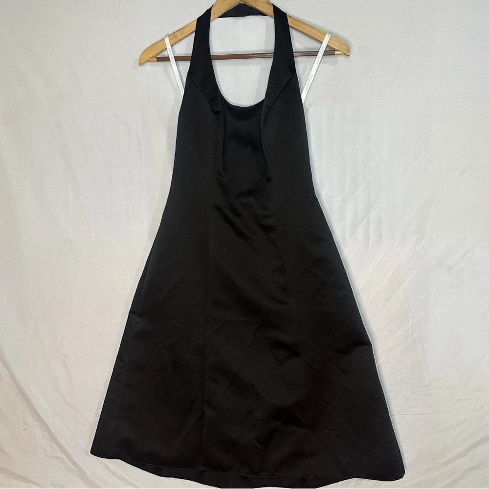 David's Bridal Elegant Black Halter Dress
